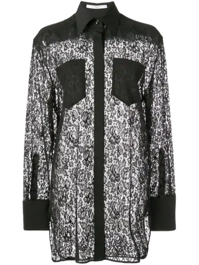 Shop Givenchy Lace Shirt In Black
