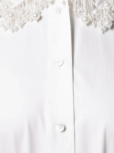 Shop Christopher Kane Pearl Cotton Poplin Shirt In White