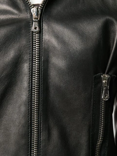 Pre-owned Dolce & Gabbana Leather Biker Jacket In Black
