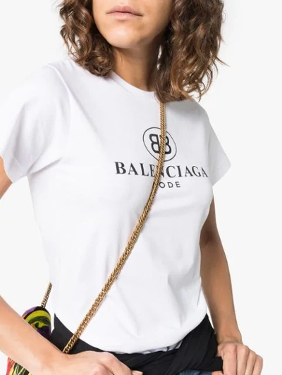 Shop Balenciaga Short-sleeved Logo T-shirt In White
