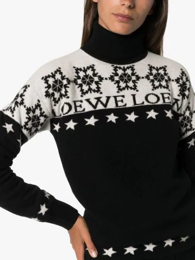 LOEWE SNOWFLAKE LOGO INTARSIA JUMPER - 黑色