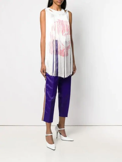 Shop Calvin Klein 205w39nyc Fringed Top In White