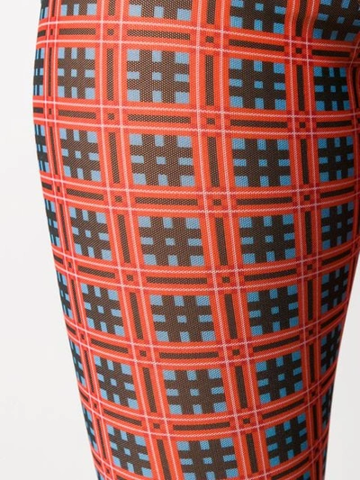 Shop Versace Printed Leggings In Red