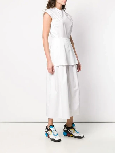 Shop Christopher Kane Pearl Cotton Poplin Dress In White