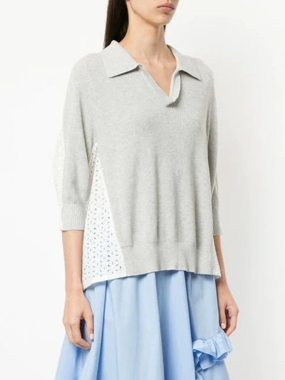 Shop Onefifteen Lace Panel Jumper In Grey