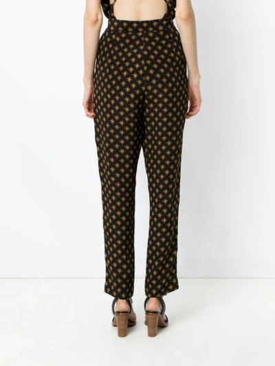 Shop Andrea Marques Printed Pleat Trousers In Black