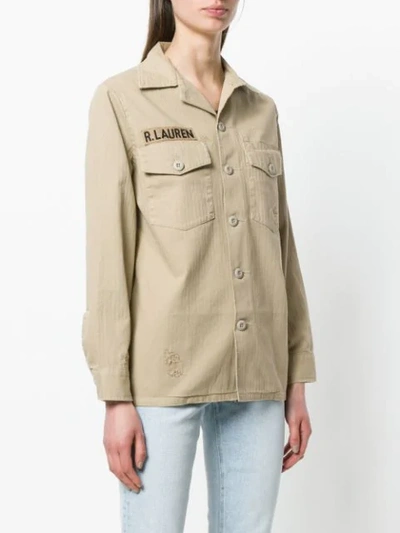 Shop Polo Ralph Lauren Military Shirt In Neutrals