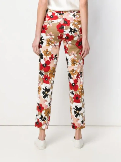 Shop Cambio Floral Trousers In Neutrals