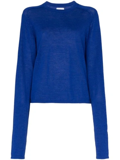 Shop Carcel Extended Sleeve Alpaca Wool Jumper In Blue