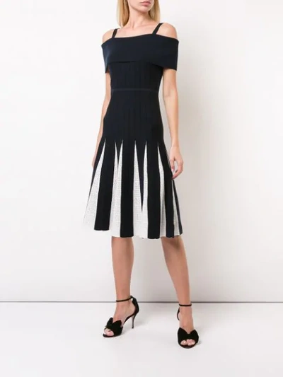 Shop Kimora Lee Simmons Off-shoulder Knit Dress In Blue