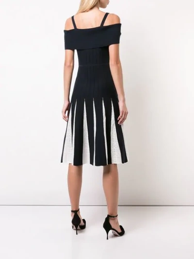 Shop Kimora Lee Simmons Off-shoulder Knit Dress In Blue