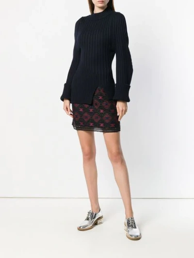 Shop Pinko Patterned Lace Mini Skirt In Black