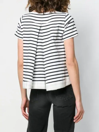 Shop Sacai Striped T-shirt In White