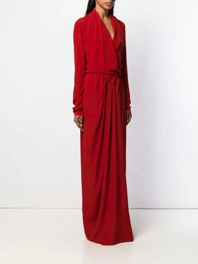 Shop Rick Owens Longline Wrap Dress In Red