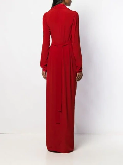 Shop Rick Owens Longline Wrap Dress In Red