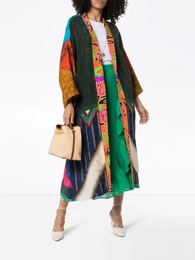 Shop Rianna + Nina Mixed Aztec Print Kimono In Multicolour