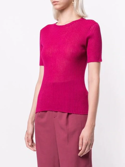 Shop Ballsey Ribbed Knit T-shirt - Purple