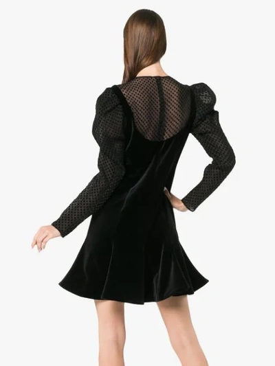 Shop Valentino Velvet Puff Shoulder Dress - Black
