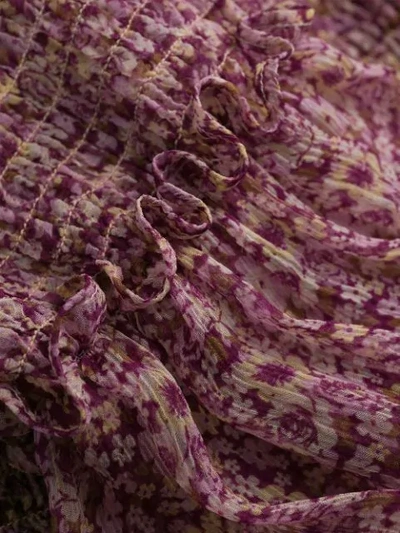 Shop Stella Mccartney Ruched Floral Dress In Purple