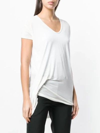 Shop Rick Owens Long T-shirt In White