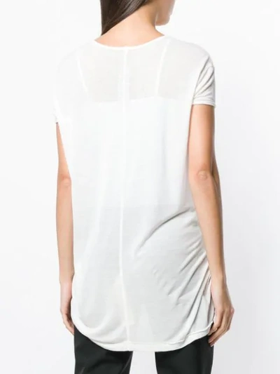 Shop Rick Owens Long T-shirt In White