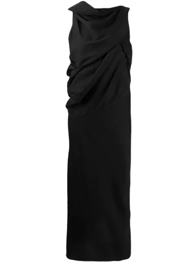 Shop Rick Owens Asymmetric Evening Dress In Black