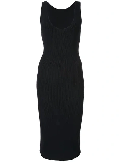Shop Dion Lee Shadow Ribbed Tank Dress In Navy