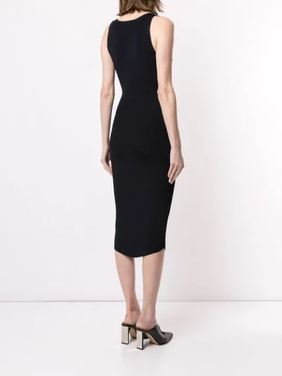 Shop Dion Lee Shadow Ribbed Tank Dress In Navy
