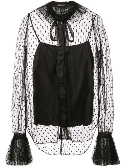 Shop Adam Lippes Polka Dot Shirt In Black