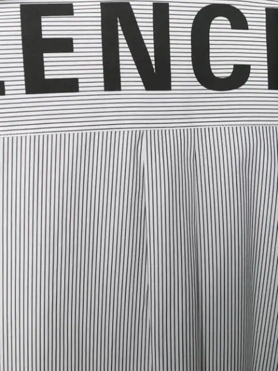 Shop Balenciaga Logo Print Tie-neck Shirt In White