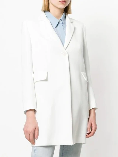 Shop Les Copains Single Breasted Coat In White