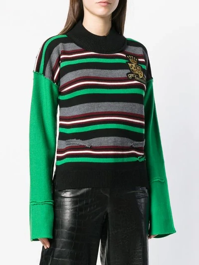 Shop Jw Anderson Logo Crest Knitted Jumper In Green