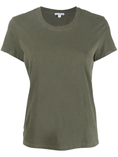 Shop James Perse Crew Neck T-shirt In Green