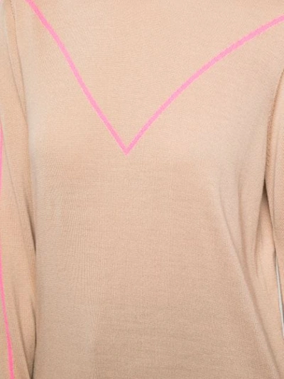 Shop Adam Lippes Pink Trim Sweater In Neutrals