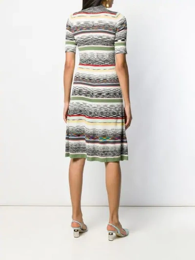 Shop Missoni Ribbed Design Dress In Black