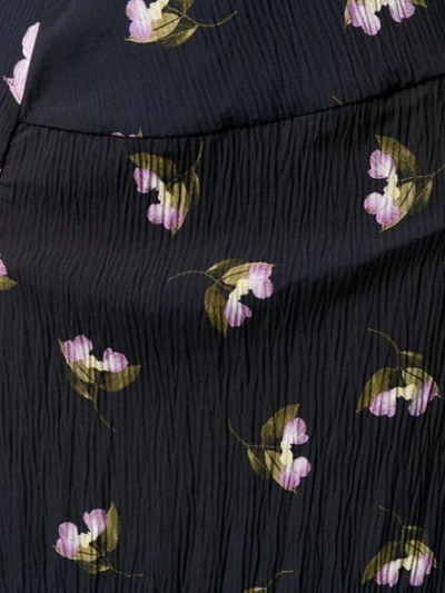Shop Vince Asymmetric Floral Print Skirt In Blue