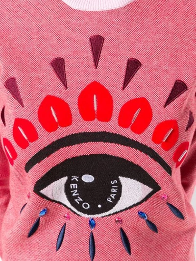 Shop Kenzo Embroidered Intarsia Sweater In Pink