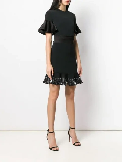 Shop David Koma Embellished High-waisted Skirt - Black