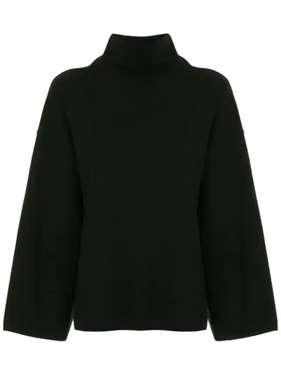 Shop Gvgv G.v.g.v. Milano Ribbed Bow High Neck Sweater - Black