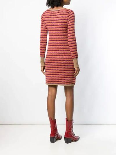 Shop Twinset Twin-set Striped Sweater Dress - Pink