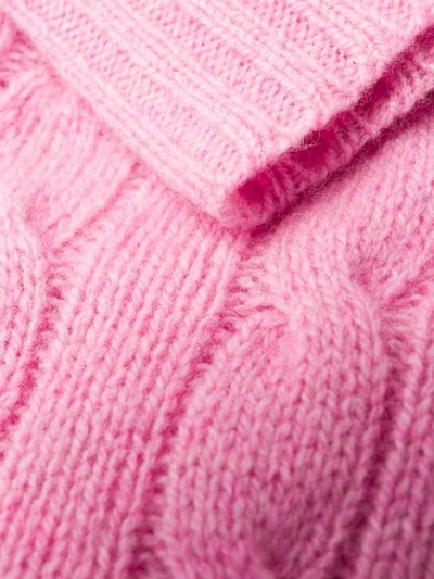 Shop Polo Ralph Lauren Cable Knit Long Sleeve Jumper In Pink