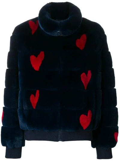 Shop Simonetta Ravizza Dafne Hearts Jacket In Blue