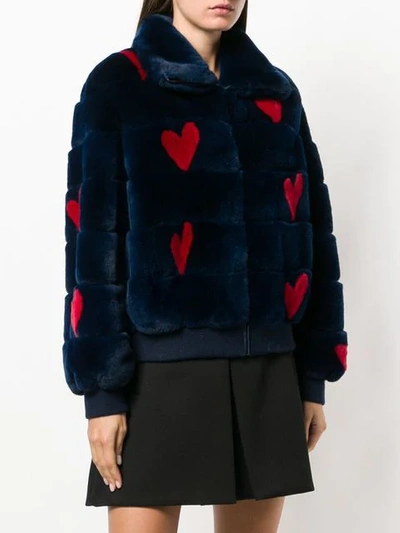 Shop Simonetta Ravizza Dafne Hearts Jacket In Blue