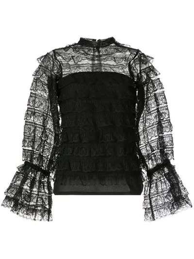 Shop Bambah Lace Victorian Blouse In Black