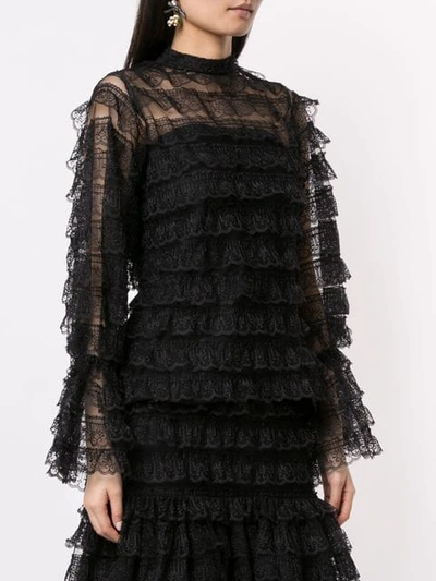 Shop Bambah Lace Victorian Blouse In Black