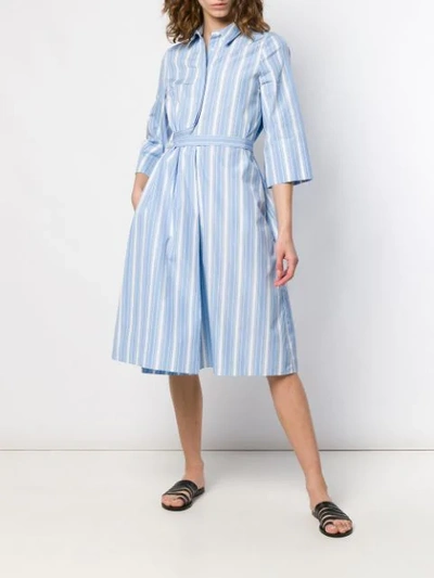 Shop Jil Sander Striped Shirt Dress In 452 Light Blue