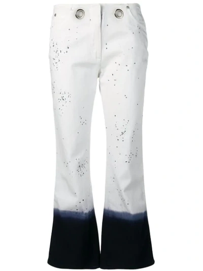 Shop Miaou Paint Splatter Cropped Jeans In White