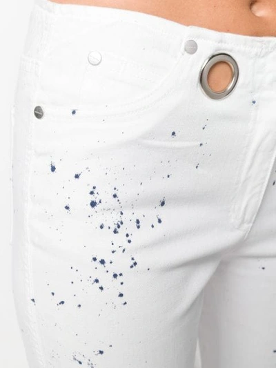 Shop Miaou Paint Splatter Cropped Jeans In White