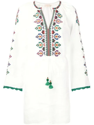 Shop Tory Burch Embroidered Beach Dress In White