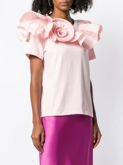 Shop Marc Jacobs Rosette-appliquéd T-shirt - Pink